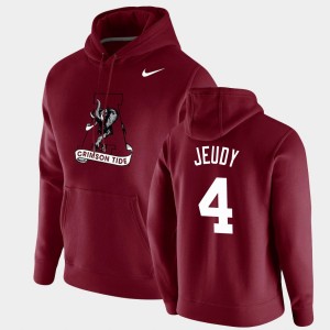 Men Jerry Jeudy Crimson Alabama Crimson Tide #4 Pullover Vintage School Logo Hoodie 842181-654