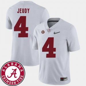 Mens Jerry Jeudy White Alabama Crimson Tide #4 2018 SEC Patch College Football Jerseys 147659-666