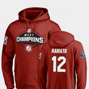Men's Joe Namath Crimson Alabama Crimson Tide #12 Football 2018 SEC West Division Champions Hoodie 804053-875