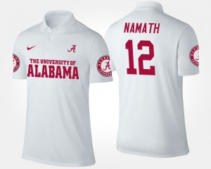 Men Joe Namath White Alabama Crimson Tide #12 Replica Name and Number Polo 265186-871