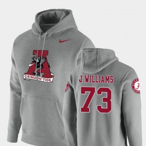 Men Jonah Williams Heathered Gray Alabama Crimson Tide #73 Pullover Vault Logo Club Hoodie 846907-678