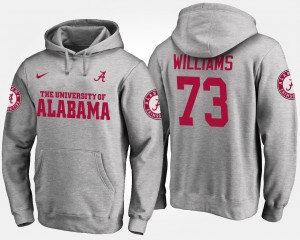 Men Jonah Williams Gray Alabama Crimson Tide #73 High School Name and Number Hoodie 215844-899