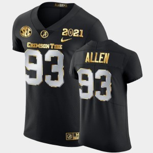 Men's Jonathan Allen Black Alabama Crimson Tide #93 Golden Edition 2021 National Championship Jersey 327413-116