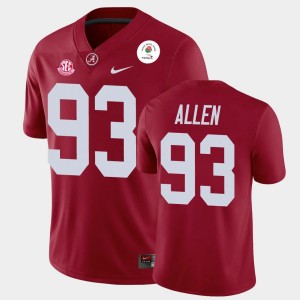 Men Jonathan Allen Crimson Alabama Crimson Tide #93 Champions 2021 Rose Bowl Jersey 801672-629