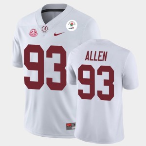 Mens Jonathan Allen White Alabama Crimson Tide #93 Champions 2021 Rose Bowl Jerseys 546515-841