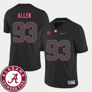 Men Jonathan Allen Black Alabama Crimson Tide #93 2018 SEC Patch College Football Jerseys 370299-485