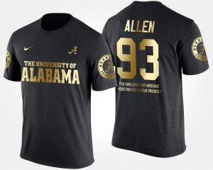 Mens Jonathan Allen Black Alabama Crimson Tide #93 Short Sleeve With Message Gold Limited T-Shirt 902145-905