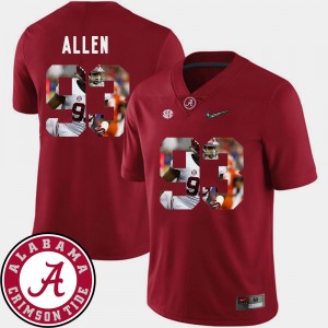 Men Jonathan Allen Crimson Alabama Crimson Tide #93 Football Pictorial Fashion Jersey 426421-231