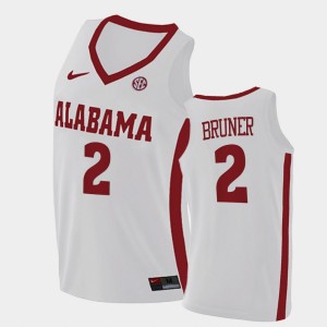 Men Jordan Bruner White Alabama Crimson Tide #2 2021 Swingman College Basketball Jerseys 503703-505