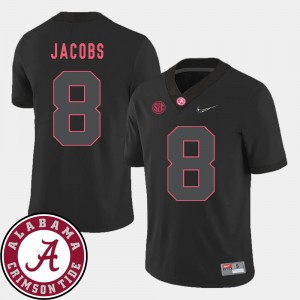 Mens Josh Jacobs Black Alabama Crimson Tide #8 2018 SEC Patch College Football Jerseys 509189-460