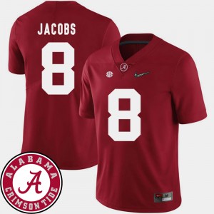 Men Josh Jacobs Crimson Alabama Crimson Tide #8 2018 SEC Patch College Football Jerseys 366856-759