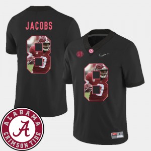 Mens Josh Jacobs Black Alabama Crimson Tide #8 Football Pictorial Fashion Jersey 578732-706