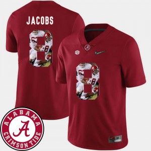 Men's Josh Jacobs Crimson Alabama Crimson Tide #8 Football Pictorial Fashion Jerseys 801309-891