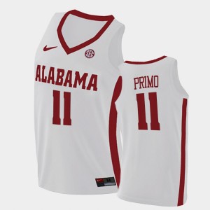 Mens Joshua Primo White Alabama Crimson Tide #11 2021 Swingman College Basketball Jerseys 367841-848