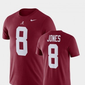 Men Julio Jones Crimson Alabama Crimson Tide #8 Football Performance Name and Number T-Shirt 817219-451