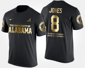 Mens Julio Jones Black Alabama Crimson Tide #8 Short Sleeve With Message Gold Limited T-Shirt 305353-398