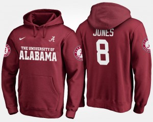 Men's Julio Jones Crimson Alabama Crimson Tide #8 Player Name and Number Hoodie 840088-183