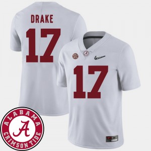 Men's Kenyan Drake White Alabama Crimson Tide #17 2018 SEC Patch College Football Jersey 252638-585