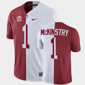 Mens Kool-Aid McKinstry White Crimson Alabama Crimson Tide #1 Alumni Split Jerseys 214381-157