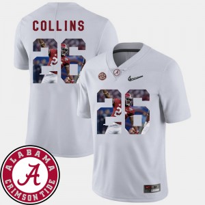 Men Landon Collins White Alabama Crimson Tide #26 Football Pictorial Fashion Jersey 324454-220