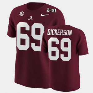 Mens Landon Dickerson Crimson Alabama Crimson Tide #69 Replica 2020 National Champions T-Shirt 543625-675