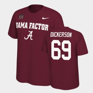 Mens Landon Dickerson Crimson Alabama Crimson Tide #69 Mantra College Football T-Shirt 623454-111