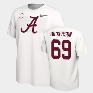 Men Landon Dickerson White Alabama Crimson Tide #69 Playoff College Football T-Shirt 388326-628