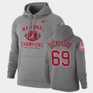 Men's Landon Dickerson Heathered Gray Alabama Crimson Tide #69 Retro Pullover 2020 National Champions Hoodie 674060-697