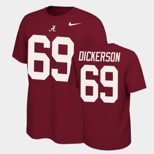 Mens Landon Dickerson Crimson Alabama Crimson Tide #69 Name & Number Retro Name and Number T-Shirt 178935-659