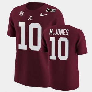 Men Mac Jones Crimson Alabama Crimson Tide #10 Replica 2020 National Champions T-Shirt 498832-384