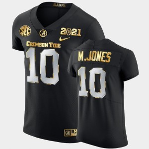 Mens Mac Jones Black Alabama Crimson Tide #10 Golden Edition 2021 National Championship Jerseys 979954-113