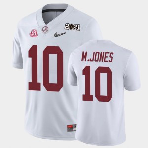 Men's Mac Jones White Alabama Crimson Tide #10 2025 2021 National Championship Jerseys 944504-800