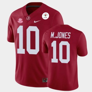 Men Mac Jones Crimson Alabama Crimson Tide #10 Champions 2021 Rose Bowl Jersey 325156-979
