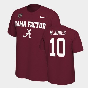 Mens Mac Jones Crimson Alabama Crimson Tide #10 Mantra College Football T-Shirt 752496-453