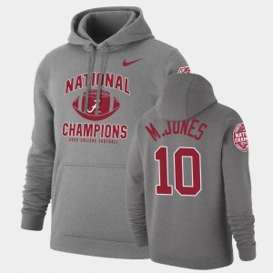 Men Mac Jones Heathered Gray Alabama Crimson Tide #10 Retro Pullover 2020 National Champions Hoodie 321115-346