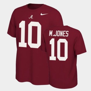 Men's Mac Jones Crimson Alabama Crimson Tide #10 Name & Number Retro Name and Number T-Shirt 780723-109