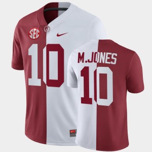 Men's Mac Jones White Crimson Alabama Crimson Tide #10 Official Split Jerseys 998643-528