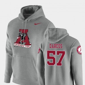 Men Marcell Dareus Heathered Gray Alabama Crimson Tide #57 Pullover Vault Logo Club Hoodie 551872-137