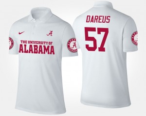 Men Marcell Dareus White Alabama Crimson Tide #57 2025 Name and Number Polo 617764-860