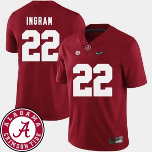 Men Mark Ingram Crimson Alabama Crimson Tide #22 2018 SEC Patch College Football Jersey 508313-672