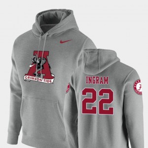 Mens Mark Ingram Heathered Gray Alabama Crimson Tide #22 Pullover Vault Logo Club Hoodie 734779-377