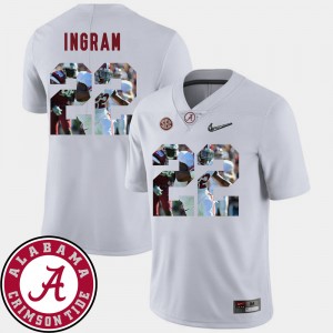 Mens Mark Ingram White Alabama Crimson Tide #22 Football Pictorial Fashion Jersey 983843-404