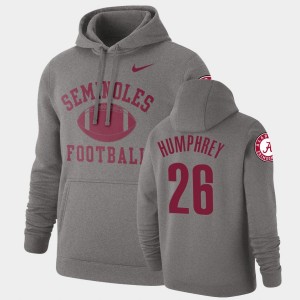 Mens Marlon Humphrey Heathered Gray Alabama Crimson Tide #26 Pullover Retro Football Hoodie 153203-615