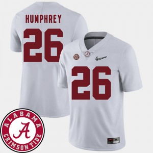 Men Marlon Humphrey White Alabama Crimson Tide #26 2018 SEC Patch College Football Jerseys 335517-927