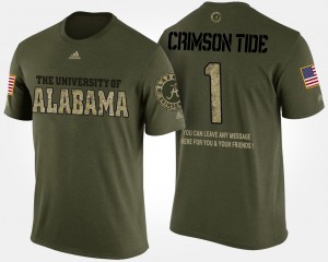 Mens Camo Alabama Crimson Tide #1 No.1 Short Sleeve With Message Military T-Shirt 861568-517