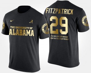 Men's Minkah Fitzpatrick Black Alabama Crimson Tide #29 Short Sleeve With Message Gold Limited T-Shirt 398788-928