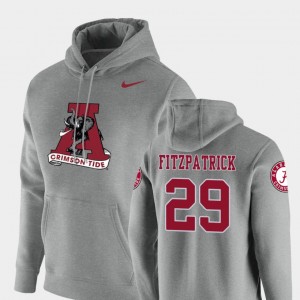 Men's Minkah Fitzpatrick Heathered Gray Alabama Crimson Tide #29 Pullover Vault Logo Club Hoodie 524668-984
