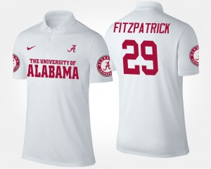 Men's Minkah Fitzpatrick White Alabama Crimson Tide #29 High School Name and Number Polo 154372-736