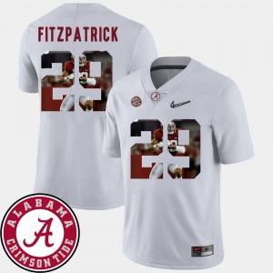 Men Minkah Fitzpatrick White Alabama Crimson Tide #29 Football Pictorial Fashion Jersey 181632-611