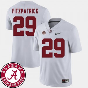 Mens Minkah Fitzpatrick White Alabama Crimson Tide #29 2018 SEC Patch College Football Jerseys 408498-421